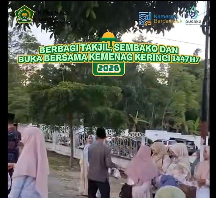 Kepala MTsN 6 Kerinci Hadiri Kegiatan Berbagi Takjil, Sembako, dan Buka Bersama Kemenag Kerinci