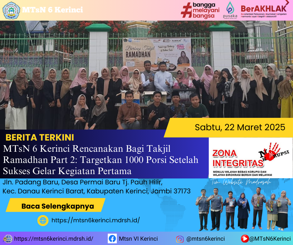 MTsN 6 Kerinci Rencanakan Bagi Takjil Ramadhan Part 2: Targetkan 1000 Porsi Setelah Sukses Gelar Kegiatan Pertama