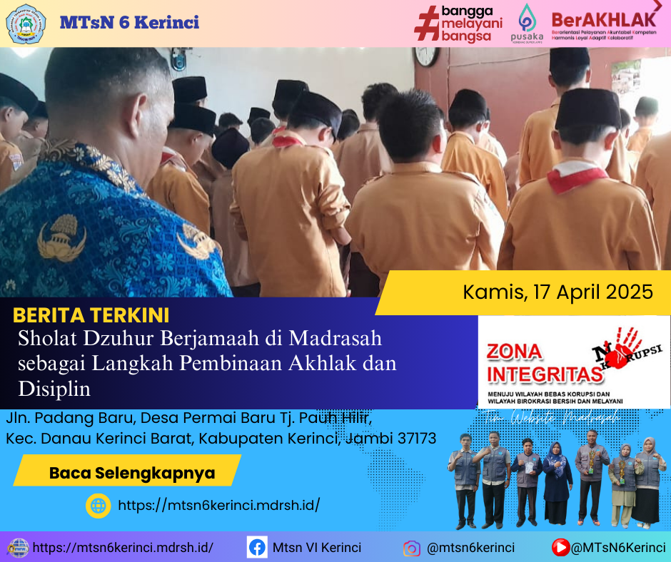 Sholat Dzuhur Berjamaah di Madrasah sebagai Langkah Pembinaan Akhlak dan Disiplin Sholat Dzuhur Berjamaah di Madrasah sebagai Langkah Pembinaan Akhlak dan Disiplin