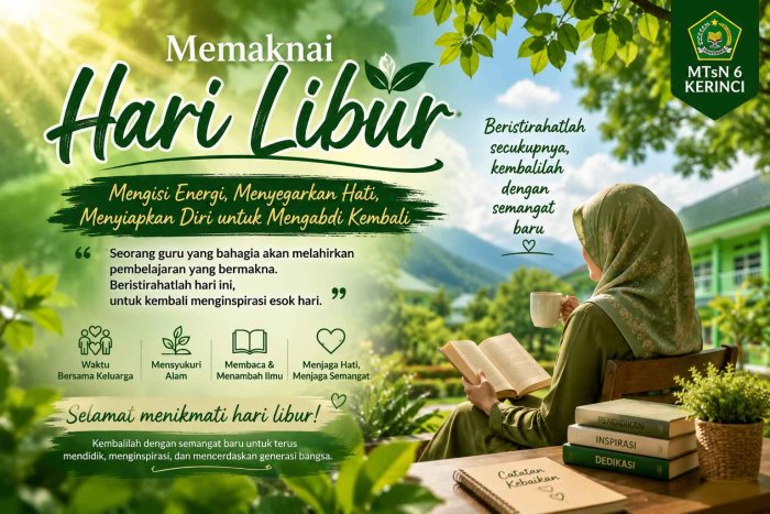 Memaknai Hari Libur: Saat Guru Mengisi Energi untuk Kembali Mengabdi Memaknai Hari Libur: Saat Guru Mengisi Energi untuk Kembali Mengabdi